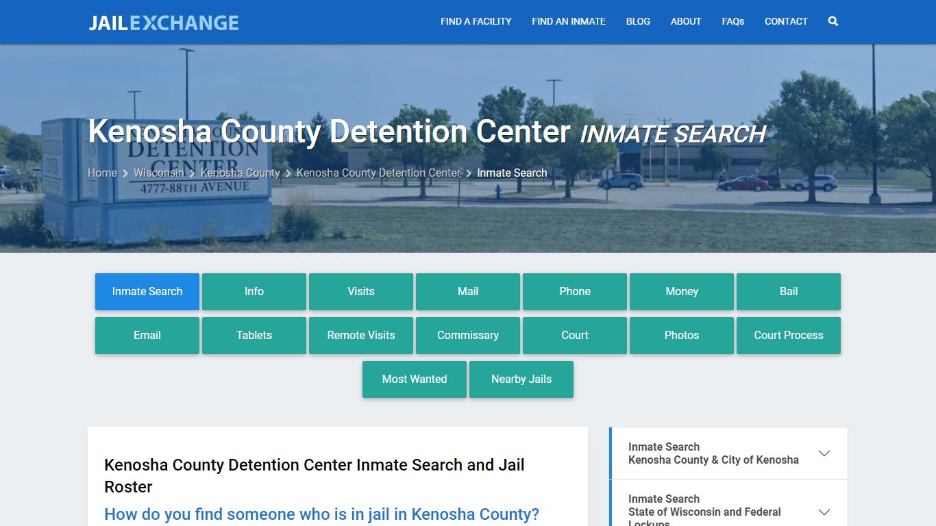 Kenosha County Detention Center Inmate Search - Jail Exchange